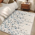 thumbnail image 4 of Flower Blue Area Rugs 4x6 ft Grey Cherry Blossoms Cotton Linen Background Washable Rug Non Slip Indoor Carpet Absorbent Floor Mat for Living Room Bedroom Dining Room, 4 of 9