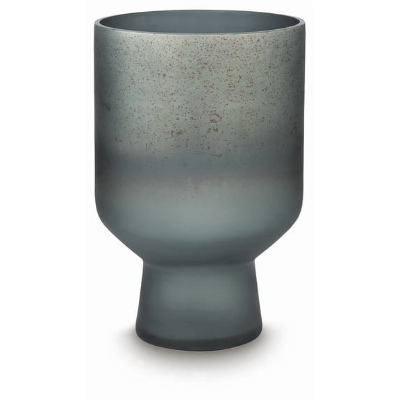 Signature Design by Ashley Pennmore 12" Glass Vase, Antique Blue Finish