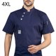 thumbnail image 2 of Chaqueta de cocina Cocina Delantal Tres botones con bolsillos delanteros Ropa de verano Camisas para hombres Suministros de cocina para asill restaurante azul 4xl Speravity LF000331-12, 2 of 7