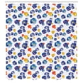 thumbnail image 3 of Ambesonne Flower Shower Curtain, Nature Botanic Violet, 69"Wx84"L, Dark Blue Orange, 3 of 3
