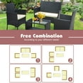 thumbnail image 5 of 4 Pieces Outdoor Wicker Conversation Set, All-Weather Rattan Patio Furniture Sets with Arm Chairs, Tempered Glass Tabletop and Cushions, Sectional Sofa Set for Backyard, Garden, Poolside, 5 of 8