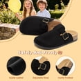 thumbnail image 4 of HSBDNZQ Kids Suede Clogs with Cork Footbed, Arch Support Mules for Boys & Girls, Adjustable Buckle Non-Slip Sandals, Slip-On Slides for Indoor Outdoor, 4 of 6