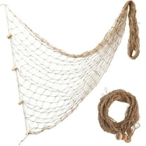 Beaupretty Decor Fish Netting Decorative Fishing Net Light Brown Wood 1Pcs Bookshop