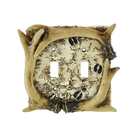 Pine Ridge Rustic Faux Deer Antler With Hooves Tracks Double Light