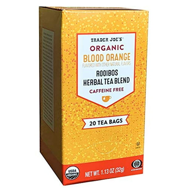 Trader Joes Organic Blood Orange Rooibos Herbal Tea Blend, Flavored with other Natural Flavors