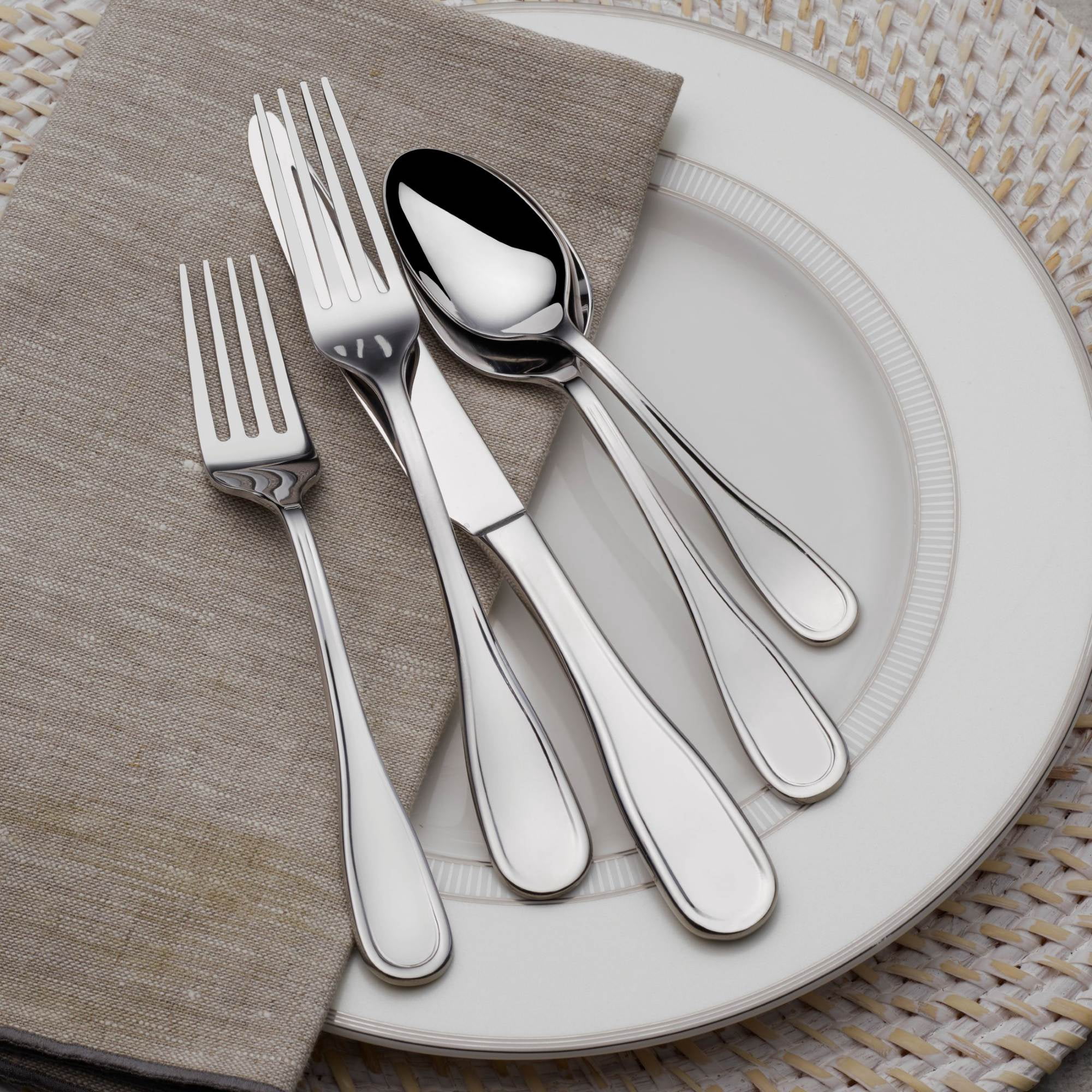 Fitz and Floyd Everyday Bistro Classic 20-Piece Stainless Steel Flatware Set, (Service for 4)