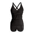 thumbnail image 5 of EliteGoogv Tankini Outfit For Women Bikini Top With Skirted Bottom Two Piece Bathing Suit Summer Beach Pool Swimwear Black1, 5 of 5