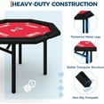 thumbnail image 5 of Accreate 8-Player Foldable Octagon Poker Table - 47" Octagon Casino Table with Built-in Cup Holders, Cushioned Rail & Smooth Playing Surface for Home Game Nights, Parties, 5 of 8