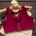 thumbnail image 4 of Gibobby Sujetador de ropa interior fina de talla grande con anillo de para mujer sin chaleco de Sujetador de encaje ropa interior Brasier sin varillas para mujer(Vino,42C), 4 of 5