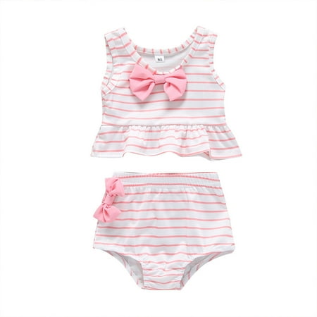 

Girls Swimsuit Deals AIEOTT Bathing Suits For Girls Toddler Kids Baby Girl Bow Swimsuit Striped Bathing Suit Bikini 2pc Set Swimwear Beach Sport Bikini Swimsuit Summer Savings Clearance!