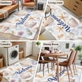 thumbnail image 6 of Ocean Seashell Washable Area Rugs 4'x6', Welcome Starfish Ocean Life Summer Low Pile Throw Living Room Rug Non-Slip Sturdy Edge Binding Carpet for Indoor Entryway Bedside Kitchen, 6 of 9