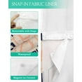 thumbnail image 3 of No Hook Shower Curtain with Snap in Liner, Minimalist Geometric Pattern Cotton Linen Hotel Shower Curtains for Bathroom, Washable Shower Curtain Liner Set with Mesh Top Window, 72"x84", 3 of 6