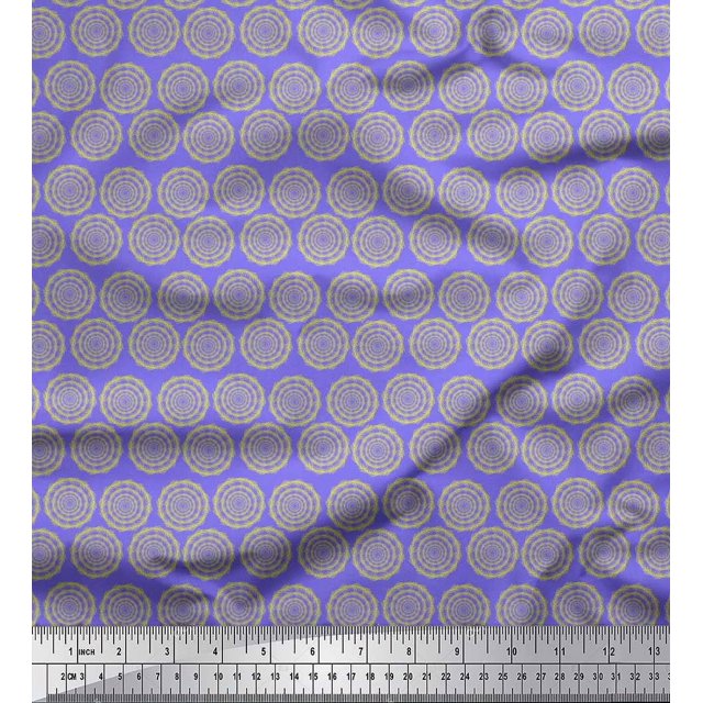 Soimoi Poly Georgette Fabric Wreath Leaves Print Fabric by The Yard 42 Inch Wide