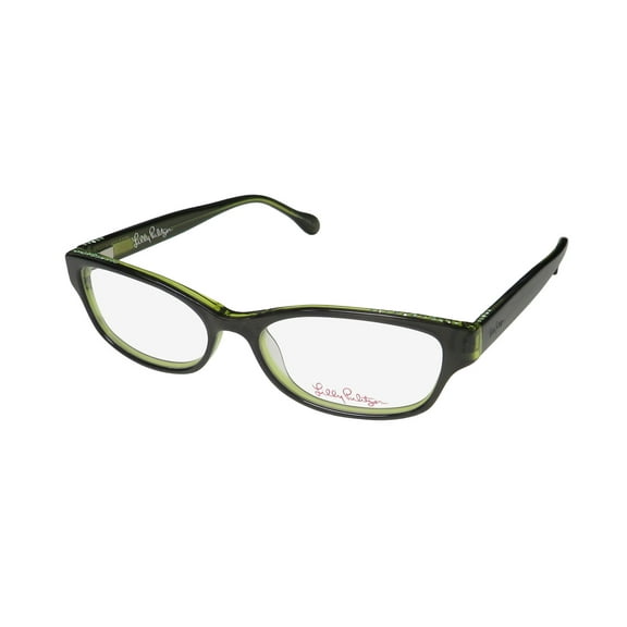 NEW LILLY PULITZER CLARITA WOMENS/LADIES DESIGNER FULL-RIM GREEN FRAME DEMO LENSES 50-15-135 FLEXIBLE HINGES EYEGLASSES/EYEGLASS FRAME