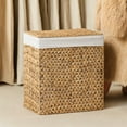 thumbnail image 2 of Judas Water Hyacinth Woven Brown Rectangular Laundry Hamper, 2 of 7