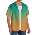 thumbnail image 2 of Pofeuu Orange To Teal Gradient1 Print Mens Casual Short Sleeve Shirts Beach Summer Spread Collar Pocket Tops Men's Casual Short-sleeved Shirt-Medium, 2 of 5