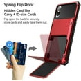 thumbnail image 2 of Case for iPhone Xs Case iPhone X Case Wallet ID Slot Credit Card Holder Scratch Resistant Dual Layer Protective Bumper Rugged TPU Rubber Armor Hard Shell Cover for iPhone X XS 10 10S (Red), 2 of 10