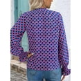 thumbnail image 3 of Womens V Neck Floral Long Sleeve Tops Summer Casual Loose Puff Sleeve Chiffon Boho Work Blouse Dressy T Shirts  XL, 3 of 4
