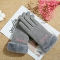 thumbnail image 4 of CNKOO 1 Pair Thickened Plush Lining Cartoon Pattern Windproof Driving Gloves Fluffy Cuffs Touch Screen Driving Gloves Hand Protect Cover, 4 of 10