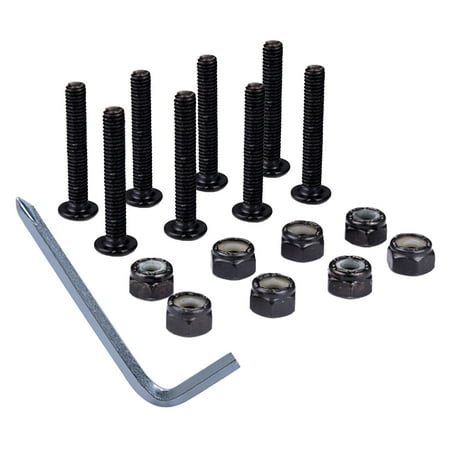 

Black Skateboard Deck Bolt High Carbon Steel Easy Install With Wrench Screws