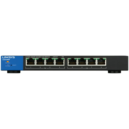 Linksys LGS308MP 180-Watt PoE+ Smart 8 Port Gigabit Network