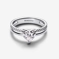 thumbnail image 2 of Pandora Anillo de Doble Banda con Forma de Corazón, Talla 8,5 en Plata de Ley, con Caja de obsequio., 2 of 4