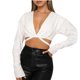 thumbnail image 1 of Camisas Para Mujer Nuevo Color Sólido Cuello en V Correas Recortadas Ombligo Corto Casual Cremallera Trasera Cárdigan Moda Camisa de Manga Larga Odeerbi ODB129892, 1 of 4