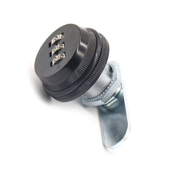 KALLORY 1Pcs Black Combination Cabinet Lock for Doors and Drawers 4.5x3.8x3.8in