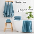 thumbnail image 7 of Kebury 6 Pack Bath Towels Set, 27"x55" Bath Sheets Towels Set For Adults, Mid-size Bathroom Towel Ultra Soft Microfiber Quick Dry Highly Absorbent Shower Towel Spa Hotel Use (Turquoise), 7 of 7