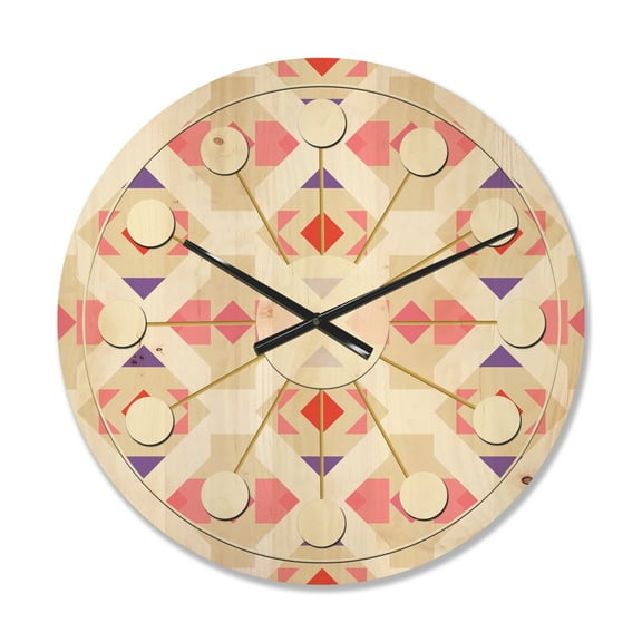 Designart 'Retro Triangular Design VII' Mid-Century Modern Wood Wall Clock
