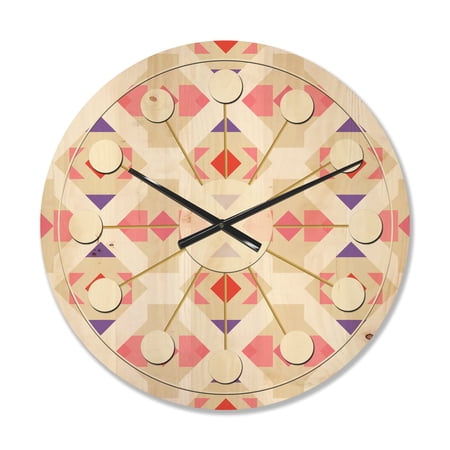 Designart 'Retro Triangular Design VII' Mid Century Modern Wood Wall Clock