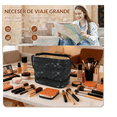 thumbnail image 3 of Bolsa De Maquillaje Grande Cosmetiquera De Viaje Doble Capa Xtellar cafe, 3 of 3
