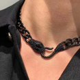 thumbnail image 2 of Collar de serpiente negra con pistola cubana, collar con forma de serpiente, cadena de clavícula personalizada, collar de serpiente vintage, 2 of 5