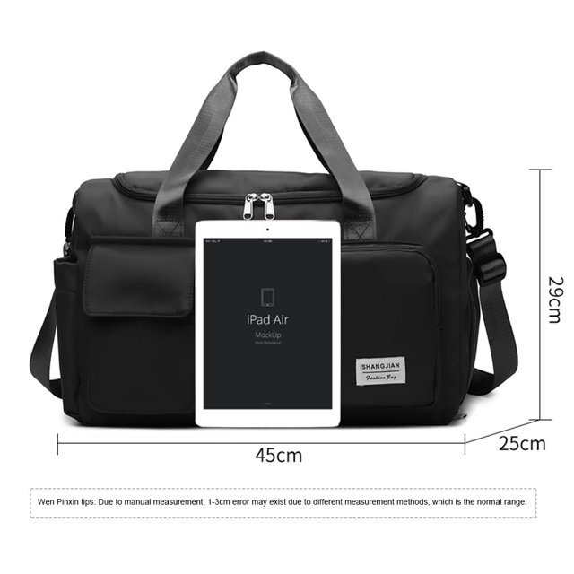 Bolsa De Gimnasio Oxford Gym Bag Dry Wet Separation Bolso de fin de semana de viaje de gran capacidad (negro) Hugtrwg Para Estrenar