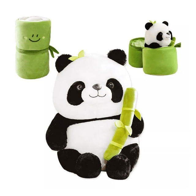 Simpático Muñeco Panda Y Almohada De Felpa De Bambú 35 cm VERDE OSO POLAR