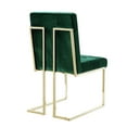 thumbnail image 4 of Karl Hunter Green/Gold Velvet Dining Chairs, Pack of 2 - Button Tufted, Armless, Gold Frame, 4 of 9