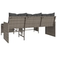 thumbnail image 5 of vidaXL Canapé de Jardin avec Table et Coussins en Forme de L Gris Poly Rotin, 5 of 5