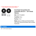 thumbnail image 2 of Front Brake Pad and Rotor Kit - Compatible with 2011 - 2014 Honda Odyssey - Dynamic Friction, 2 of 2