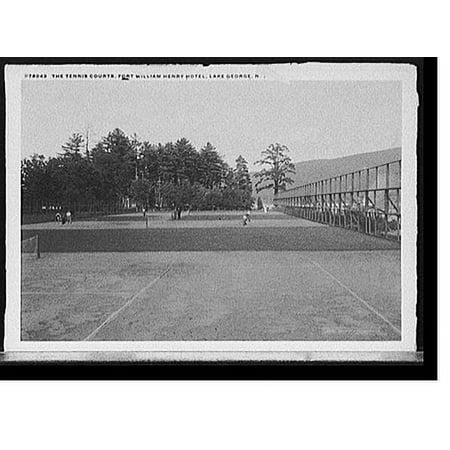 Historic Print, The Tennis courts, Fort William Henry Hotel, Lake George, N.Y., 16" x 20"