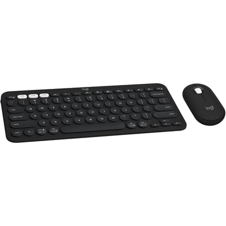Restored Logitech K380S Bluetooth Wireless Gaming Keyboard w/ Optical Mouse, Black (Refurbished)