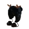 thumbnail image 2 of Winter Cute Reindeer Antlers Beanies Funny Animal Fuzzy Furry Plush Cap Windproof Earflap Skull Hat, 2 of 3
