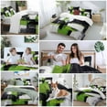 thumbnail image 5 of Abstract Graffiti 4 Piece Duvet Cover Set Twin Size Green Black Angular Layout Soft Bedding Set Comforter Cover, 1 Duvet Cover 1 Flat Sheets and 2 Pillowcases, 5 of 9