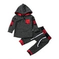 thumbnail image 2 of Kiapeise Toddler Baby Boy Girls Unisex Clothes Warm Hooded Sweatshirt+Pants 2Pcs Outfits, 2 of 8