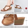 thumbnail image 6 of Ablanczoom Womens Wedge Sandals: Comfortable Dressy Sandals Women Shoes Elastic Ankle Strap Summer Beach Footwear, 6 of 6