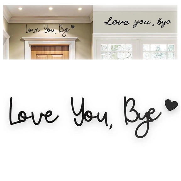 Love You Bye Sign Above Door, Love You Bye Wood Sign, Living Room Topper Decor, Wall Decorate Living Room for Door, Home, Windows and Walls