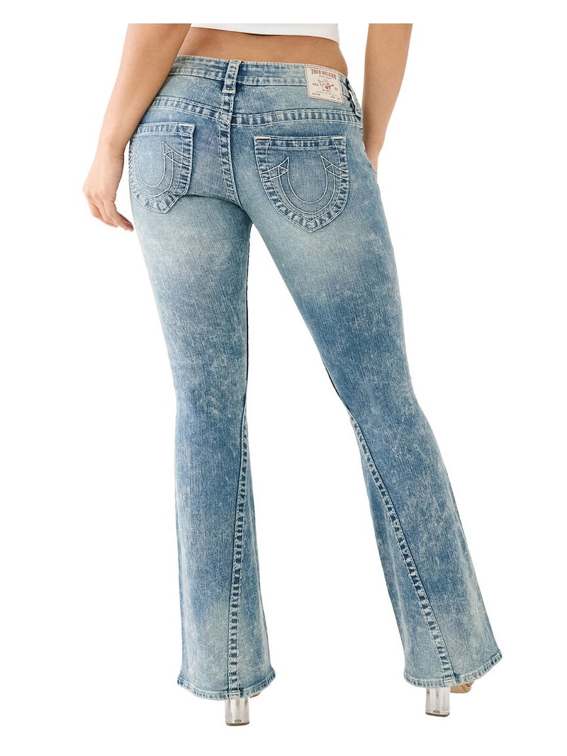 True Religion womens Medium Wash Low-Rise Joey Big T Vintage Flare