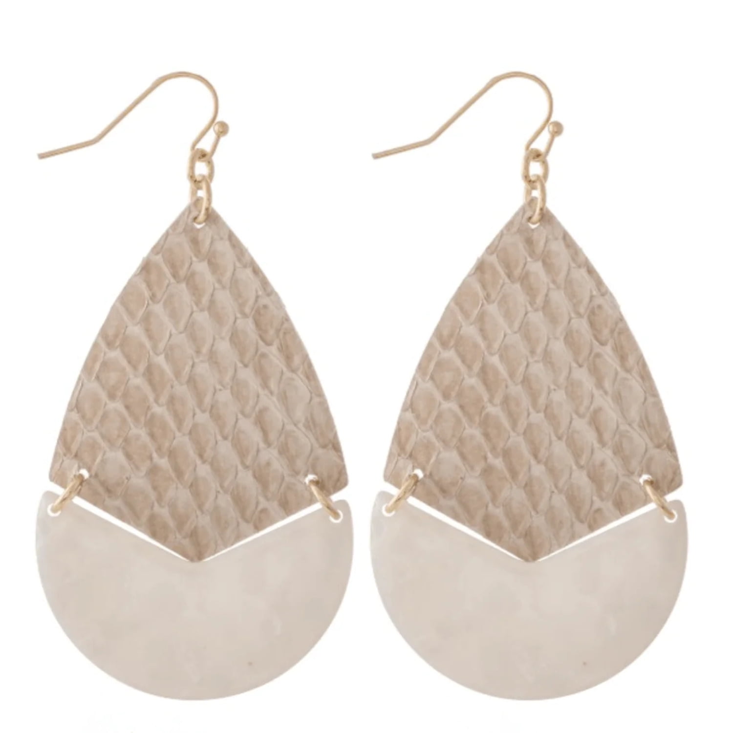 Faux Leather Snakeskin Resin Hinge Teardrop Earrings Walmart