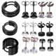 thumbnail image 1 of Juego de 9 pares de pendientes minimalistas de aro con circonitas para cartílago femenino., 1 of 6