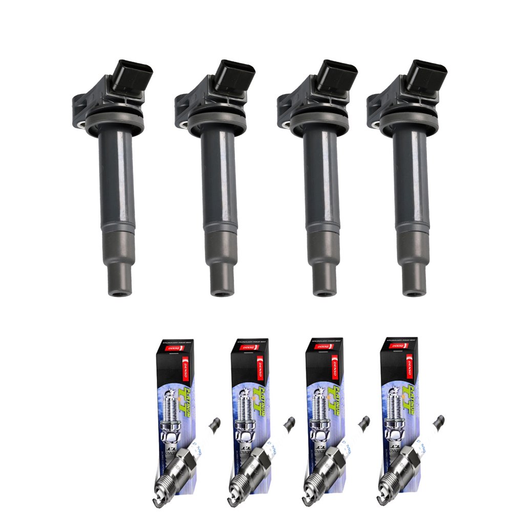 Set of 4 ISA Ignition Coils and 4 Denso Spark Plugs Compatible with 20012007 Toyota Highlander