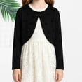 thumbnail image 2 of UACY Girls Long Sleeve Knit Shrug Cardigan, Open Front Bolero Sweater with Button Closure for Toddler and Kids, 2 of 9